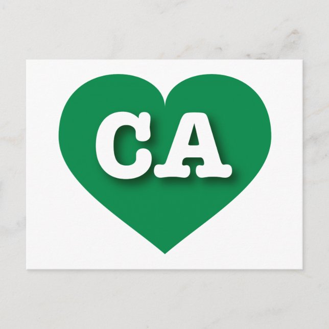California Green Heart - I love CA Postcard (Front)
