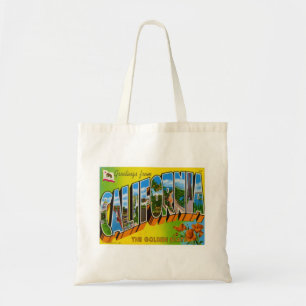 California Greetings From US States Tote Bag