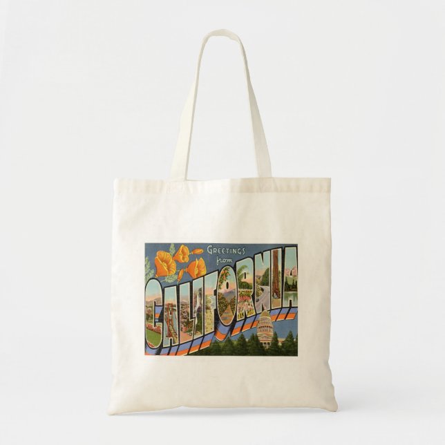 California Greetings From US States  Tote Bag (Front)