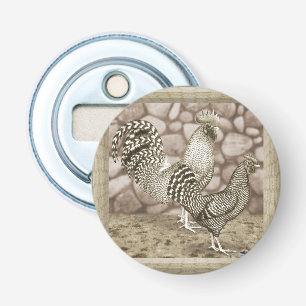 California Grey Chickens Bottle Opener