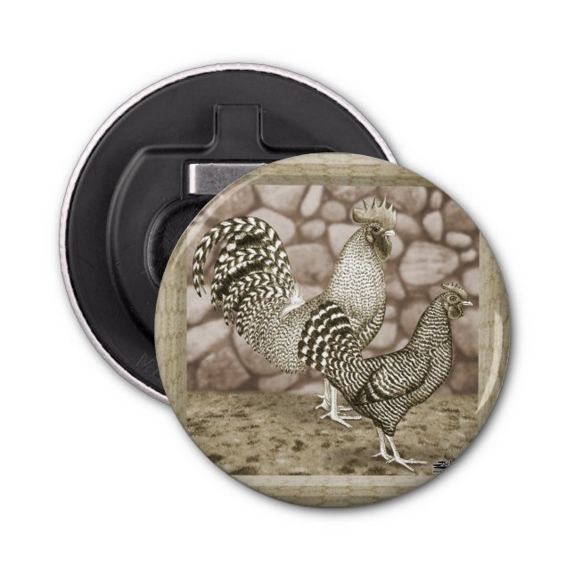 California Grey Chickens Bottle Opener (Front)