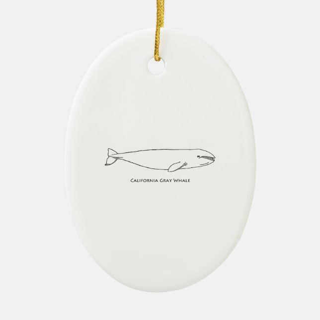 California Grey Whale Ceramic Ornament (Front)