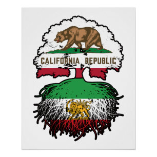 California Grown Iranian Roots Lion and Sun Poster