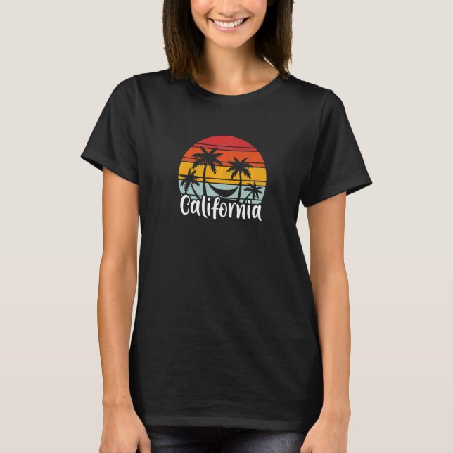 California Hammock Summer Vacation Holiday Palm Tr T-Shirt (Front)