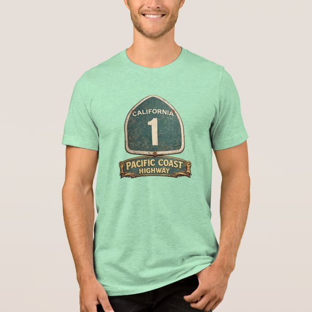 California Highway one Pacific Coast Highway Tri-Blend Shirt (Front)