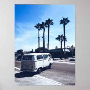 California Hippie Van Poster