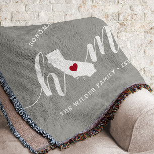 California Home State Personalized Throw Blanket