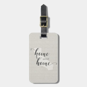 California - Home Sweet Home burlap-look Luggage Tag