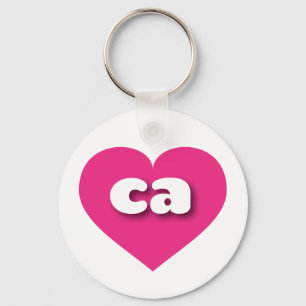 California hot pink heart - I love ca Keychain