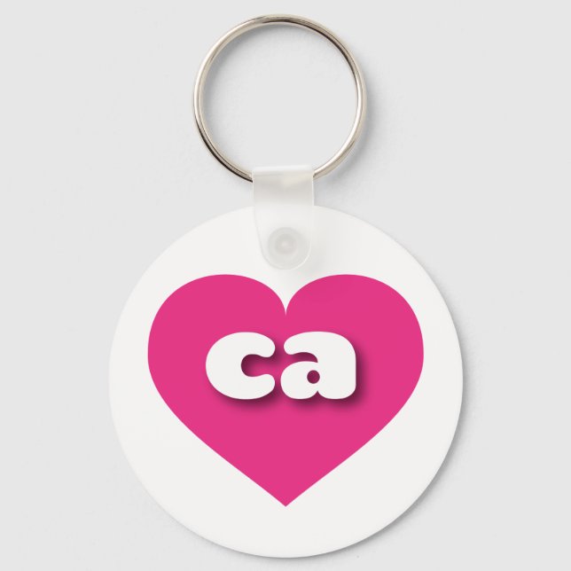 California hot pink heart - I love ca Keychain (Front)