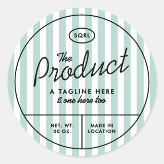 California Hotel Stripes Boutique Round Labels
