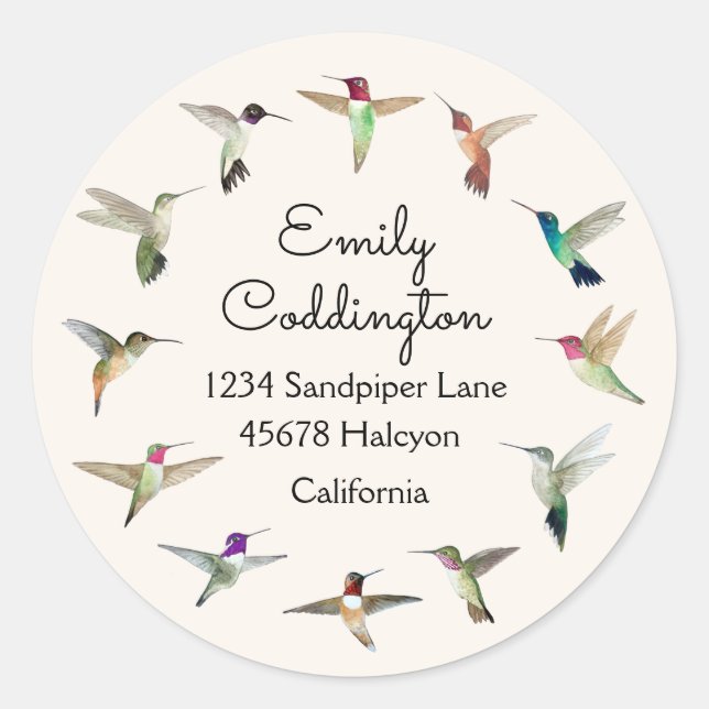 California Hummingbirds Classic Round Sticker (Front)
