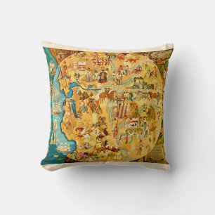 California Illustrated Throw Pillow