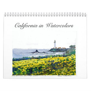 California in Watercolor Paintings Calendar