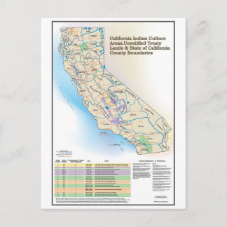 California Indian Culture Areas - postcard