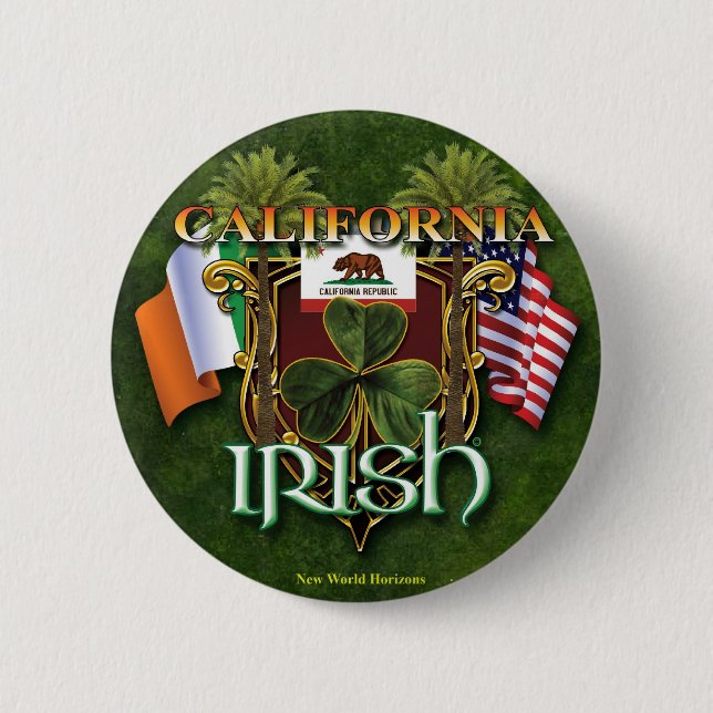 California Irish Pride 2 Inch Round Button (Front)