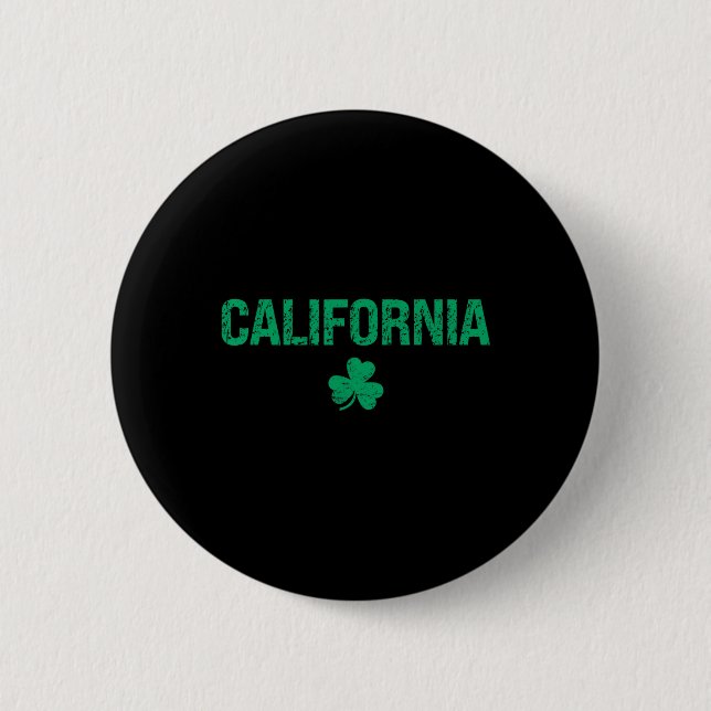 California Irish Shamrock St Patrick's Day  2 Inch Round Button (Front)