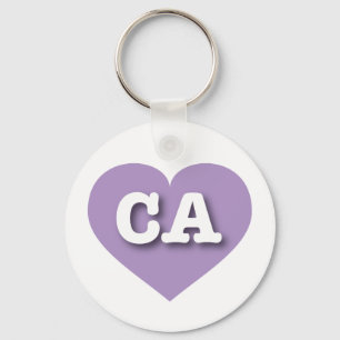 California Lavender Heart - I love CA Keychain