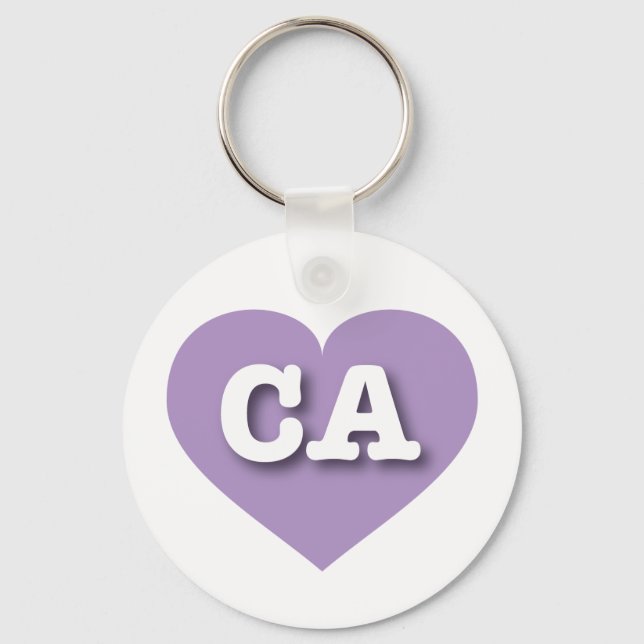 California Lavender Heart - I love CA Keychain (Front)