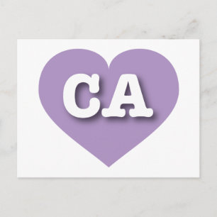 California Lavender Heart - I love CA Postcard