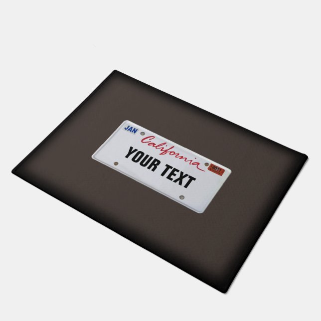 California License Plate (customizable) Doormat (Angled)