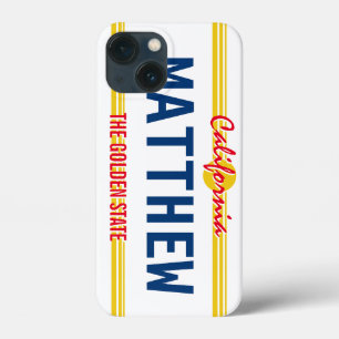 California license plate retro style custom name iPhone 13 mini case
