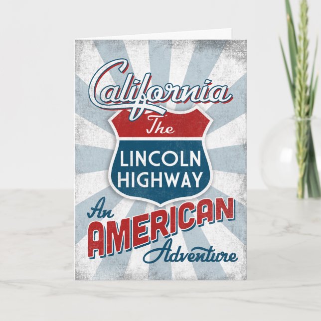 California Lincoln Highway Vintage America Card (Front)