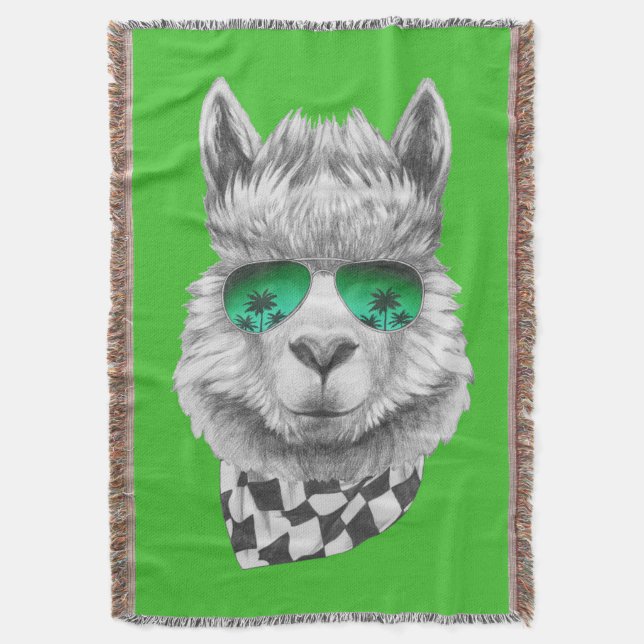 California llama throw blanket (Front Vertical)
