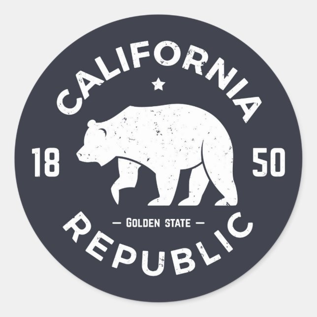 California Logo | The Golden State Classic Round Sticker (Front)