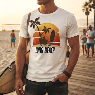 California long beach surf Vintage sunset graphic T-Shirt