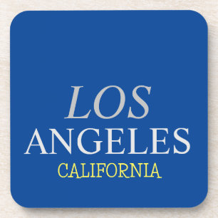 California Los Angeles City USA Retro Vintage Blue Coaster