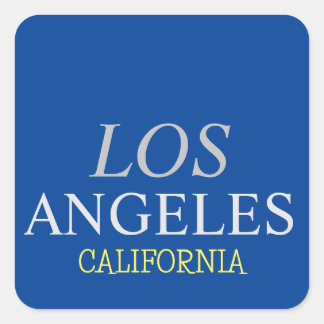 California Los Angeles City USA Retro Vintage Blue Square Sticker