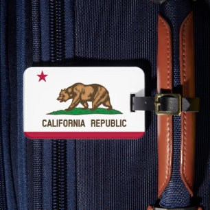 California Luggage Tags, patriotic California Flag Tag