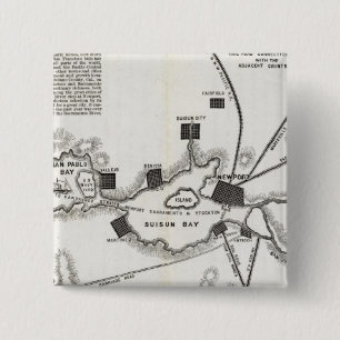 California Map 2 Inch Square Button
