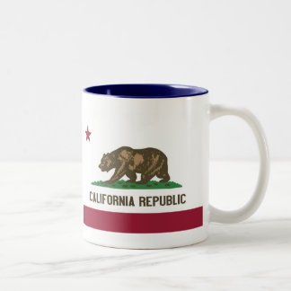 California Map and State Flag Two-Tone Coffee Mug