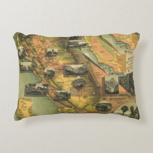 California Map Decorative Pillow