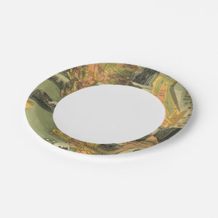 California Map Paper Plate