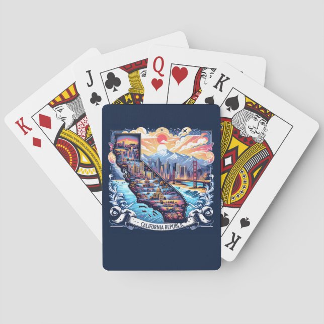 California Map Vector Art Playing Cards (Back)
