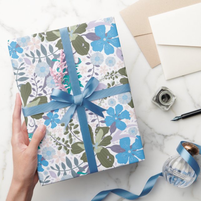 California Meadow (Blue/White) – Wrapping Paper (Gifting)