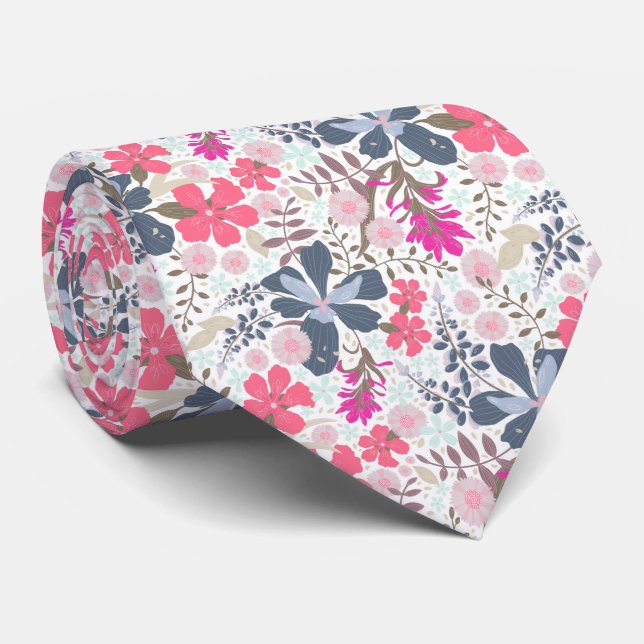 California Meadow (Palette rose/blanche) - Cravate (Roulé)