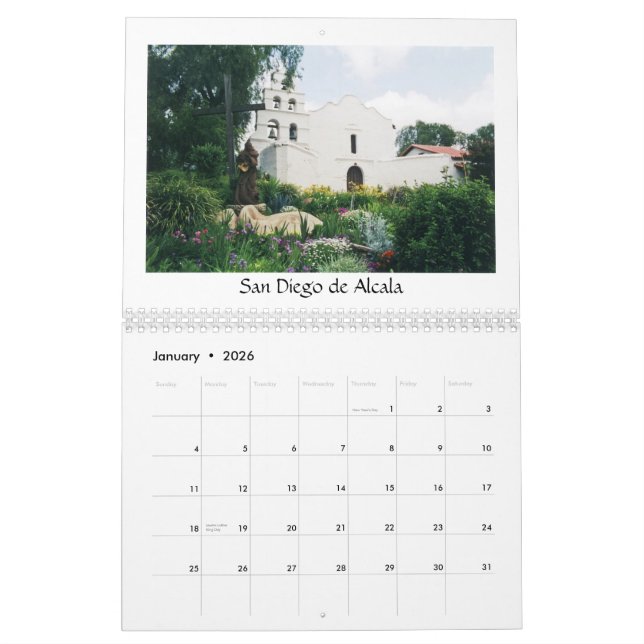 California Missions Calendar (Jan 2026)