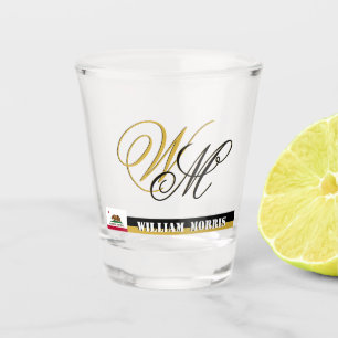 California, Monogram, Personalize, California Flag Shot Glass