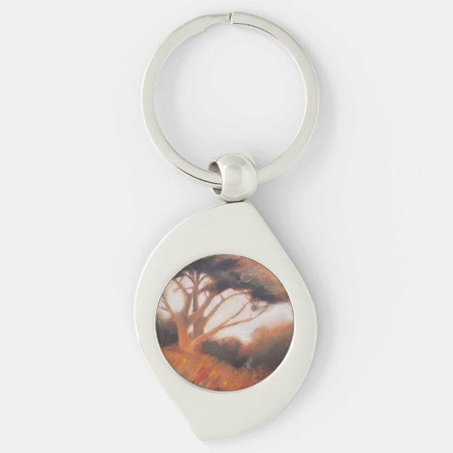 California Monterey Cypress Trees Keychain (Front)