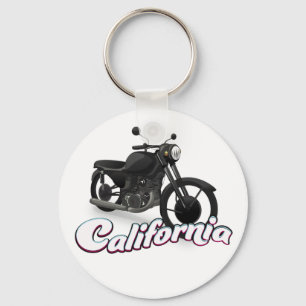 California Motorbike Classic Round Sticker Keychain
