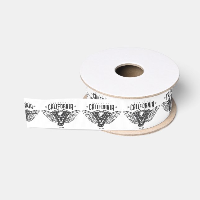 California Motorcycle Wings Grosgrain Ribbon (Spool)