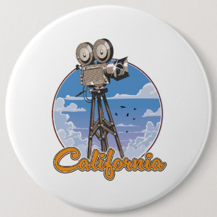 California Movie Camera 6 Inch Round Button