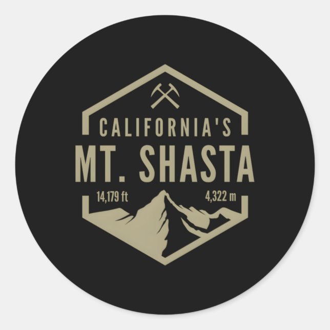 California Mt Shasta Classic Round Sticker (Front)