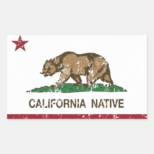 California Native Republic Flag Sticker (Front)