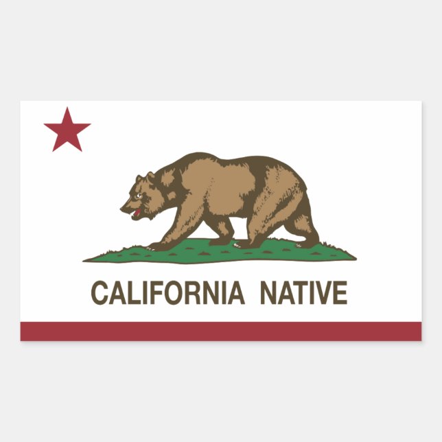 California Native Republic Flag Sticker (Front)