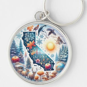 California Nature Winter Christmas Keychain